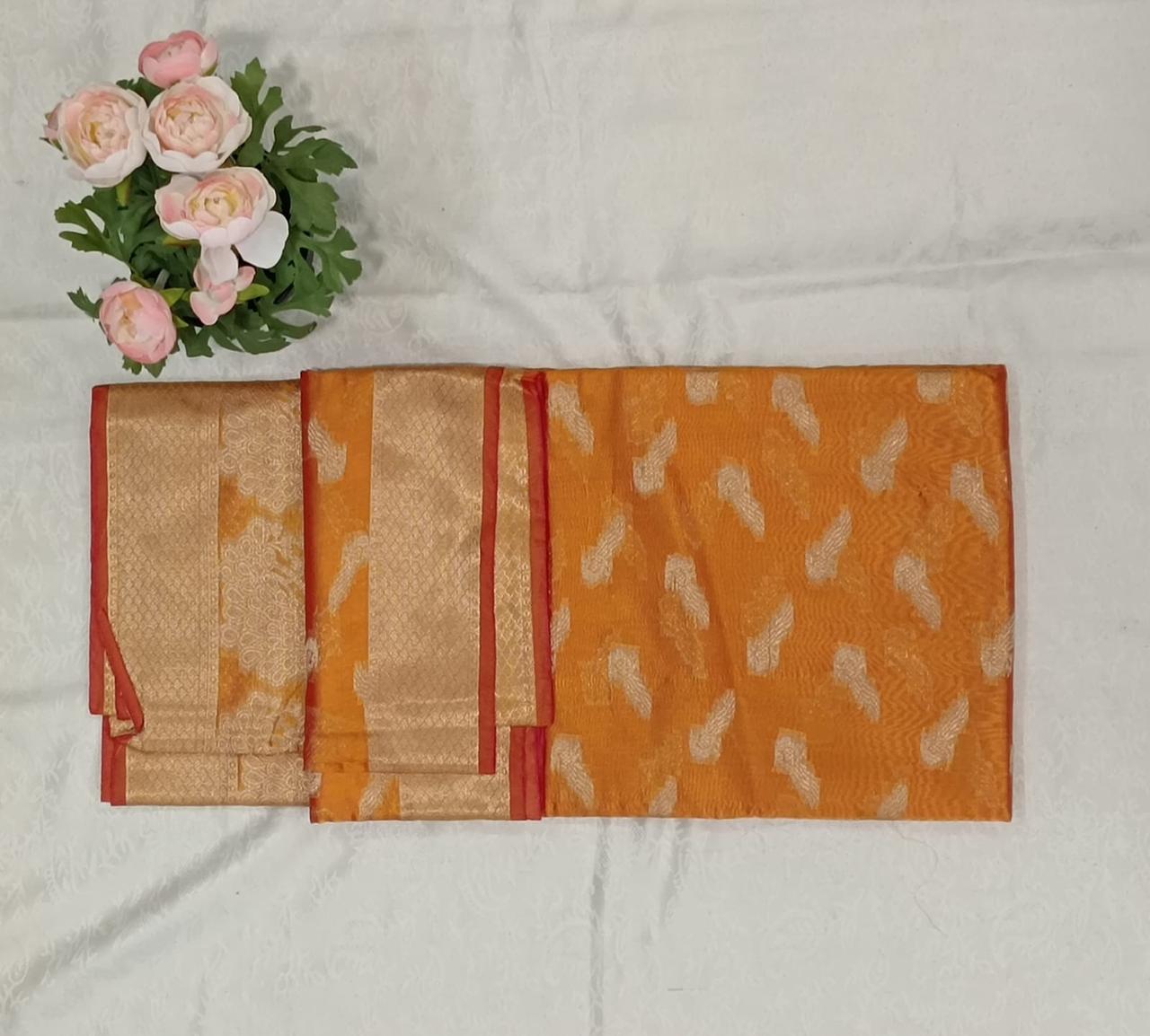 Organza zari woven saree