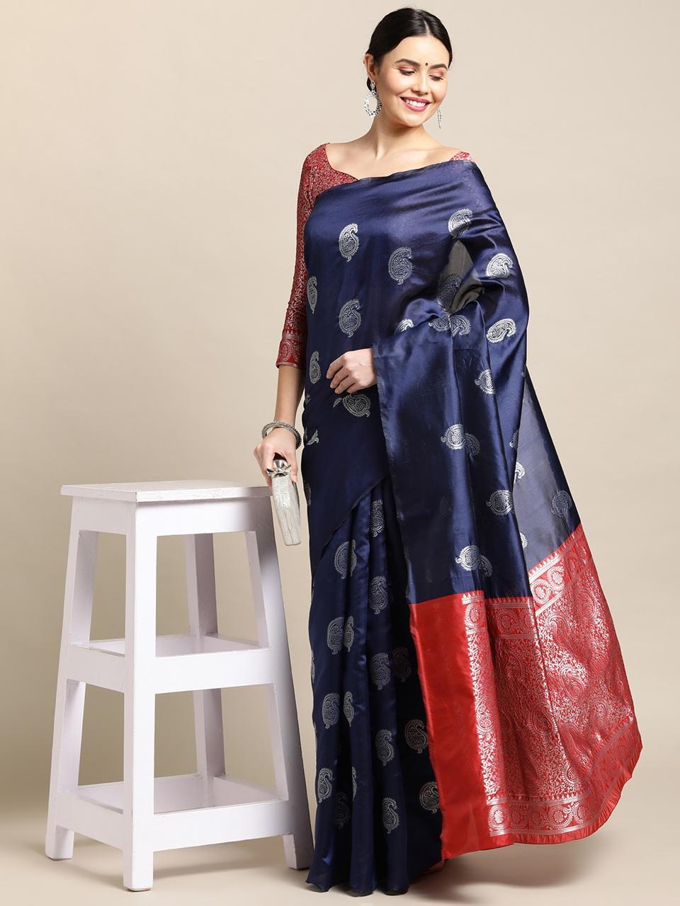 Jequard saree contrast boader