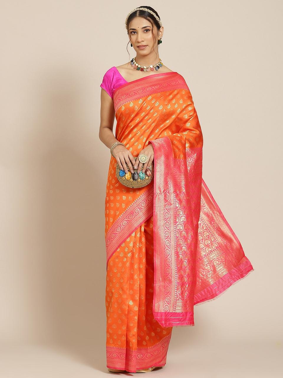 Jequard saree contrast boader