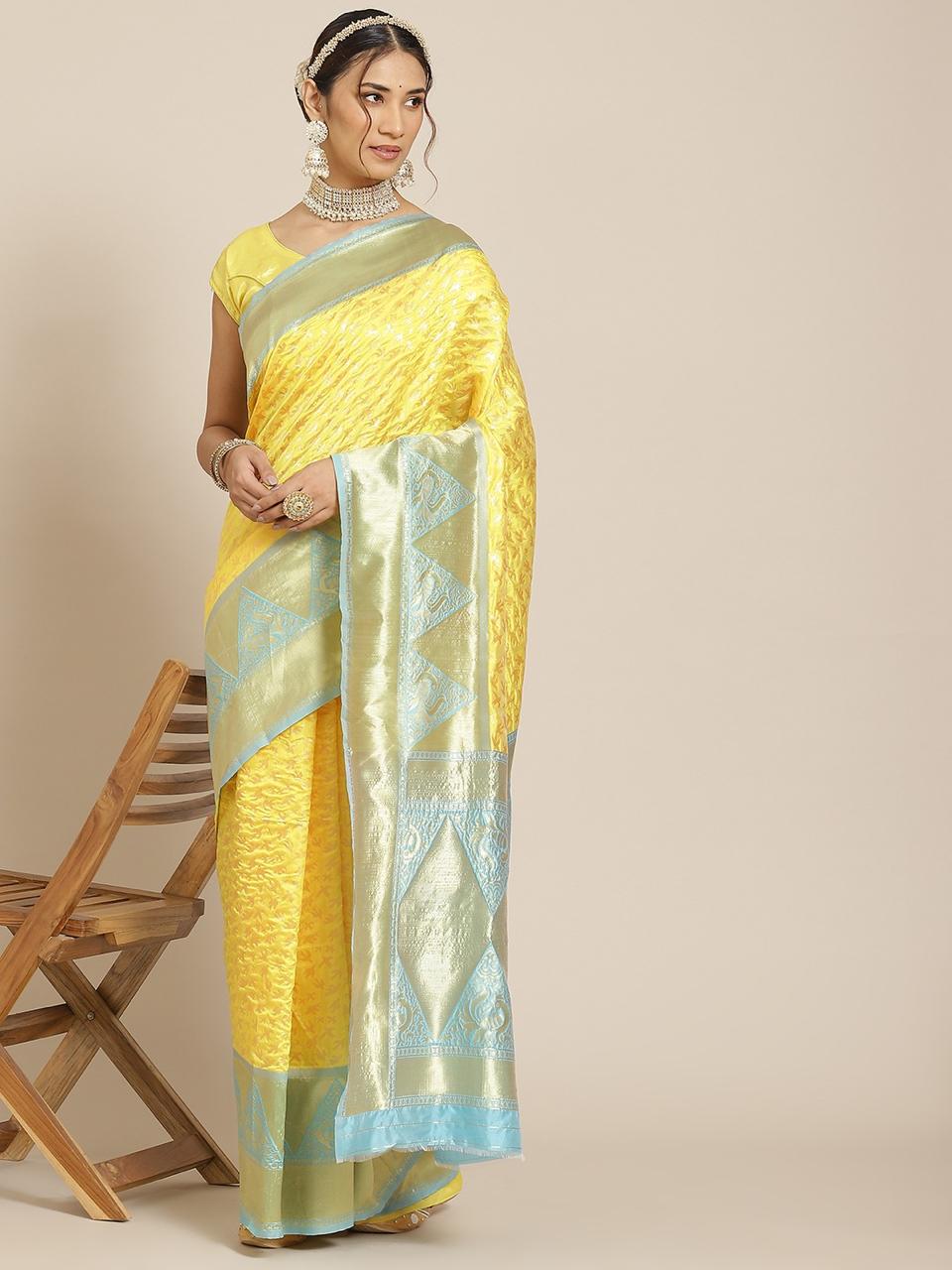 Jequard saree contrast boader