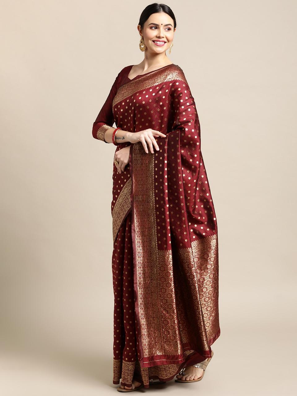 Jequard saree self boader